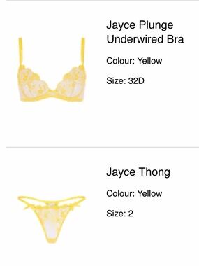 Agent Provocateur Jayce Yellow Lace Plunge Bra